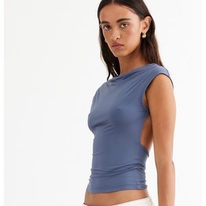 LIONESS Uno Tie Womens Top Slate